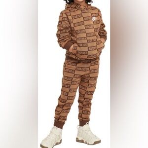 Nike Kids Hoodie & Jogger Set | Flax “Just Do It”‎ Print | Size 6 | NWT